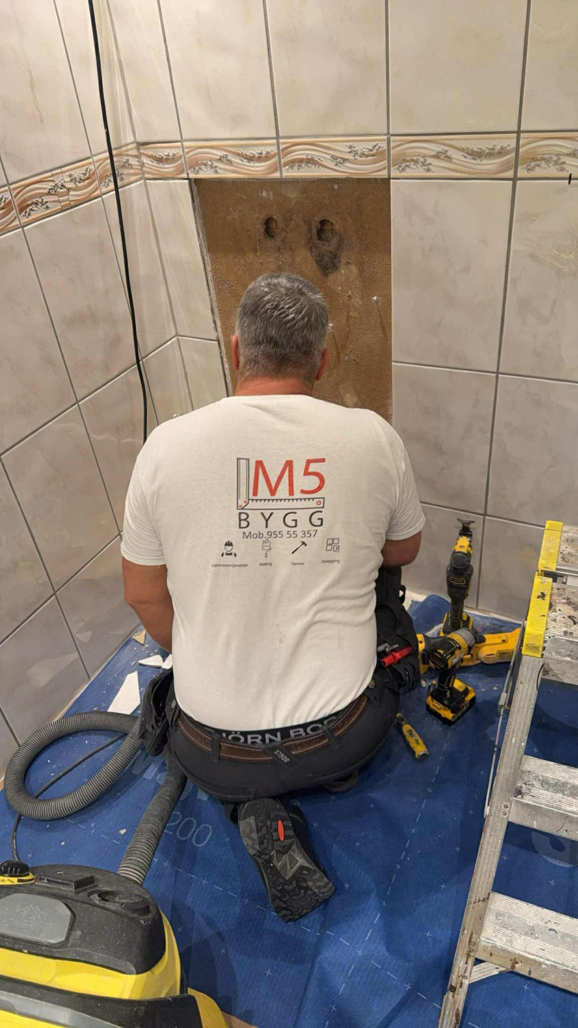 Før ny flislagt bad